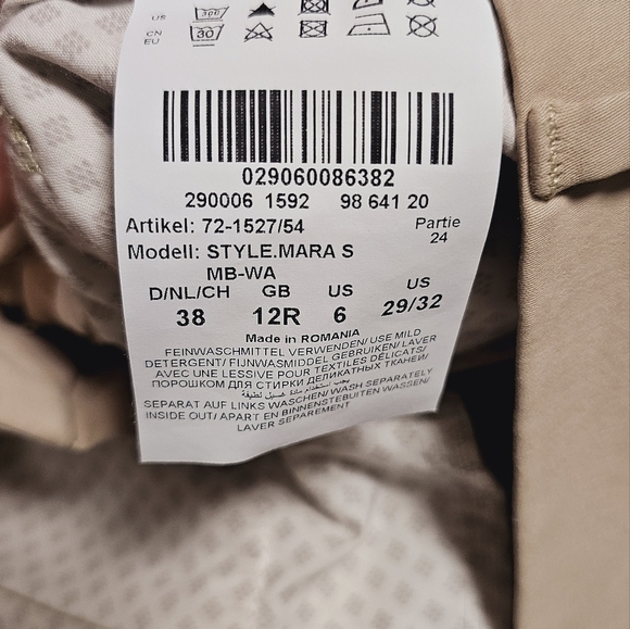 BRAX Pants Trousers Beige Ankle Cotton Chino size 6 8 - Picture 7 of 11